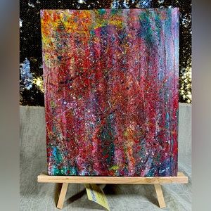 Original Mini Artwork with Wooden Easel